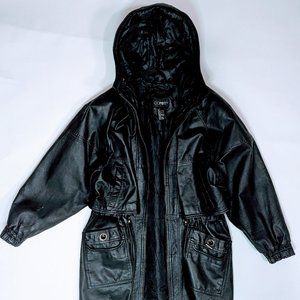 80s Vintage Real Leather Winter Coat